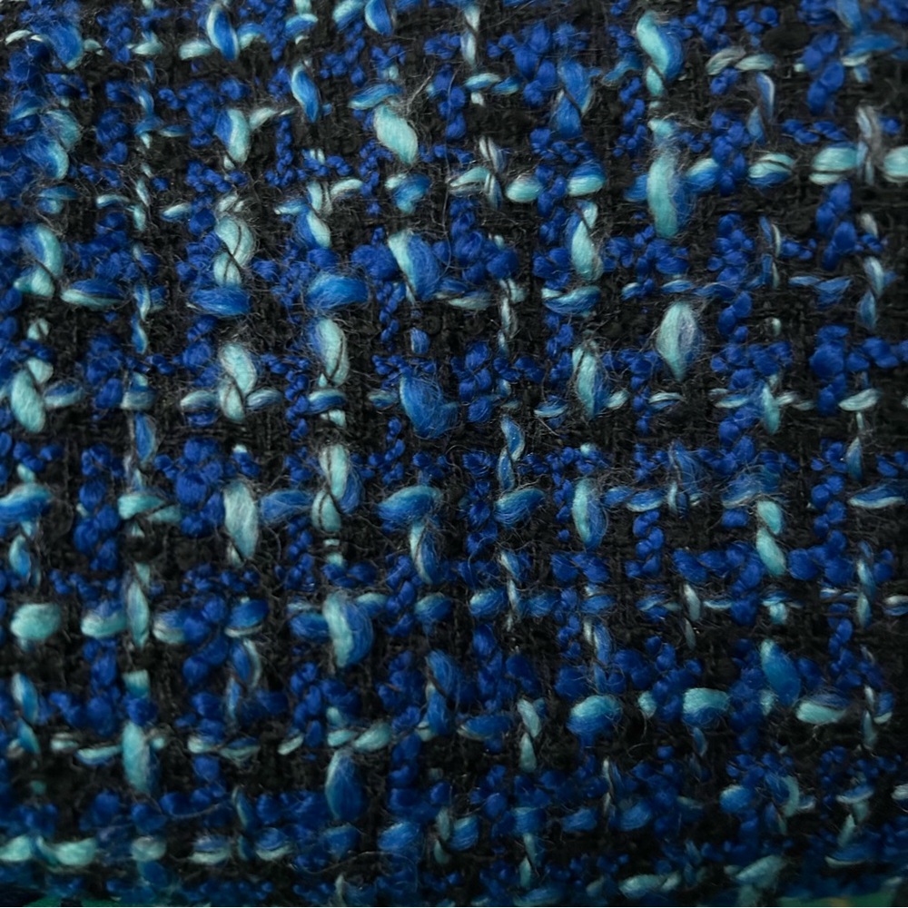 J. Crew Factory Bright Blue & Black Woven Tweed Mini Skirt - Size 6 - Picture 6 of 9